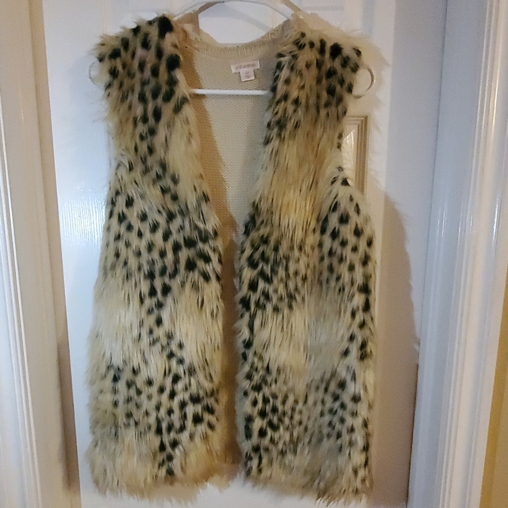 Animal print furry vest